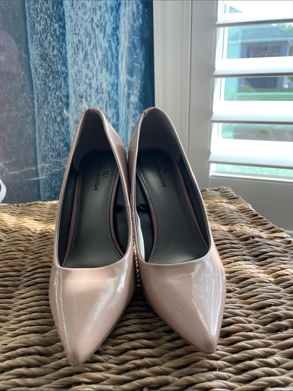 Worthington Blush Patent Pointed-Toe Pumps